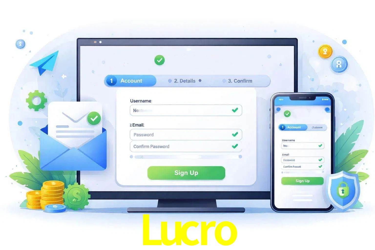 Registro de nuevo usuario y configuración de cuenta Lucro