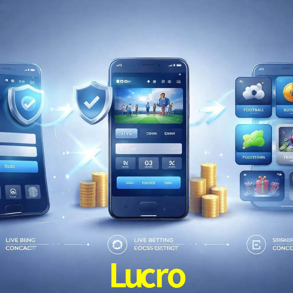 Pasos de acceso a la app Lucro en pantalla de teléfono móvil